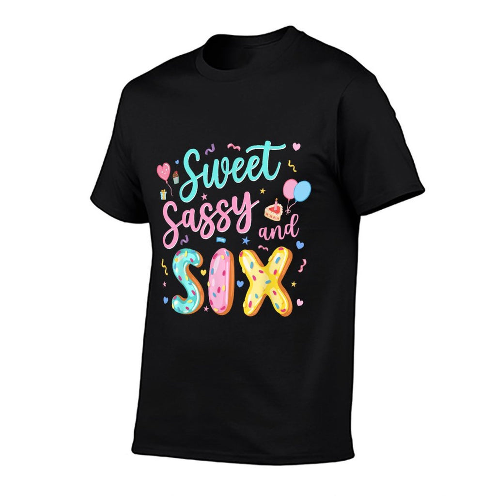 6Th Birthday Girl Sweet Sassy And Six Donut 6 Year Old Kids Comfortable T-Shirt
