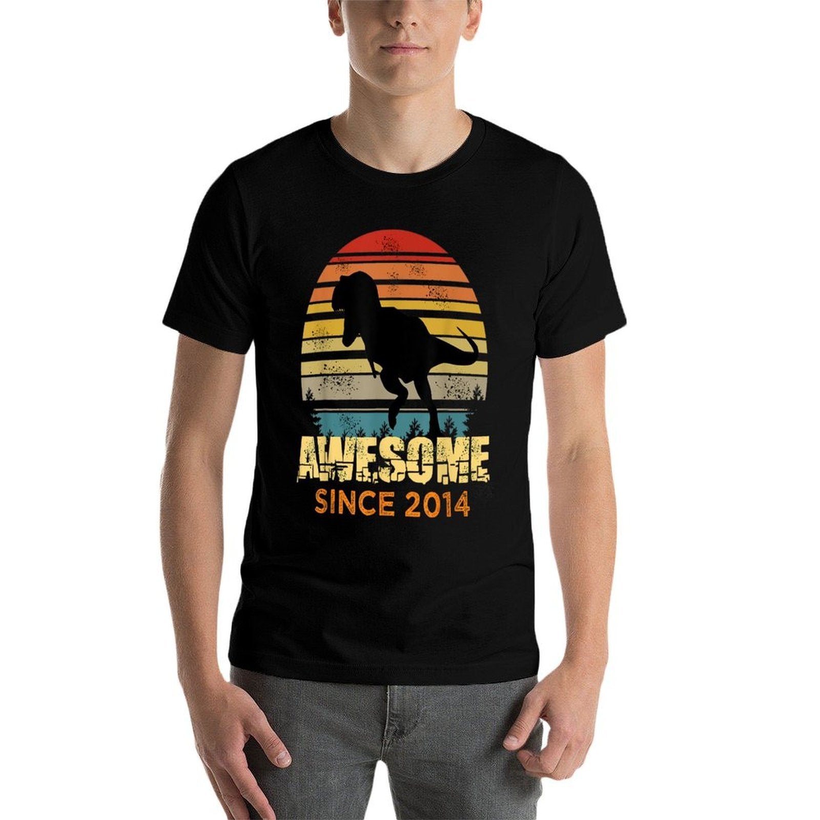 8th Birthday Dinosaur 8 Year Old Awesome Since 2014 Boys  Odor-resistant T-Shirt