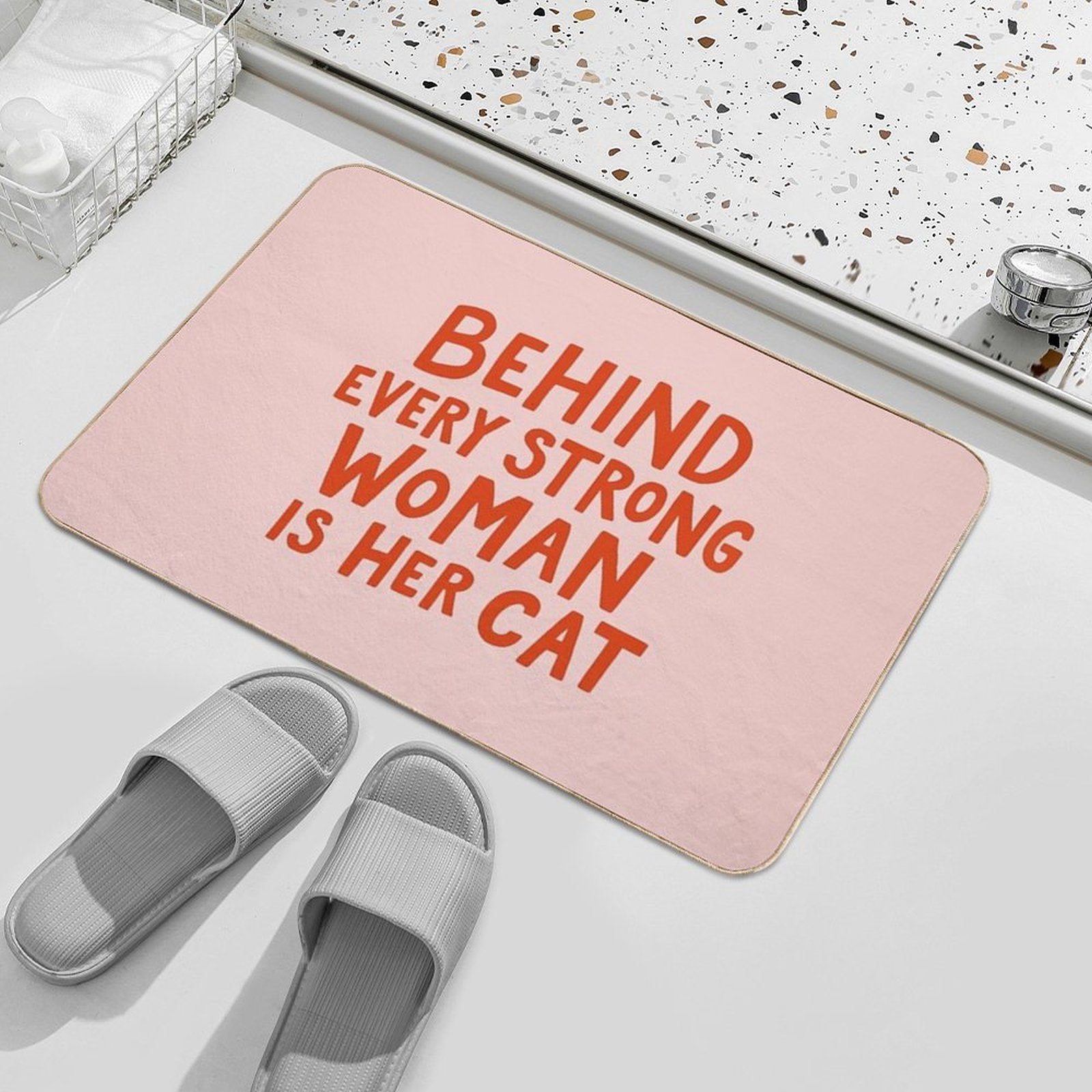 Behind Every Strong Woman  Slip-Resistant Bath Mat