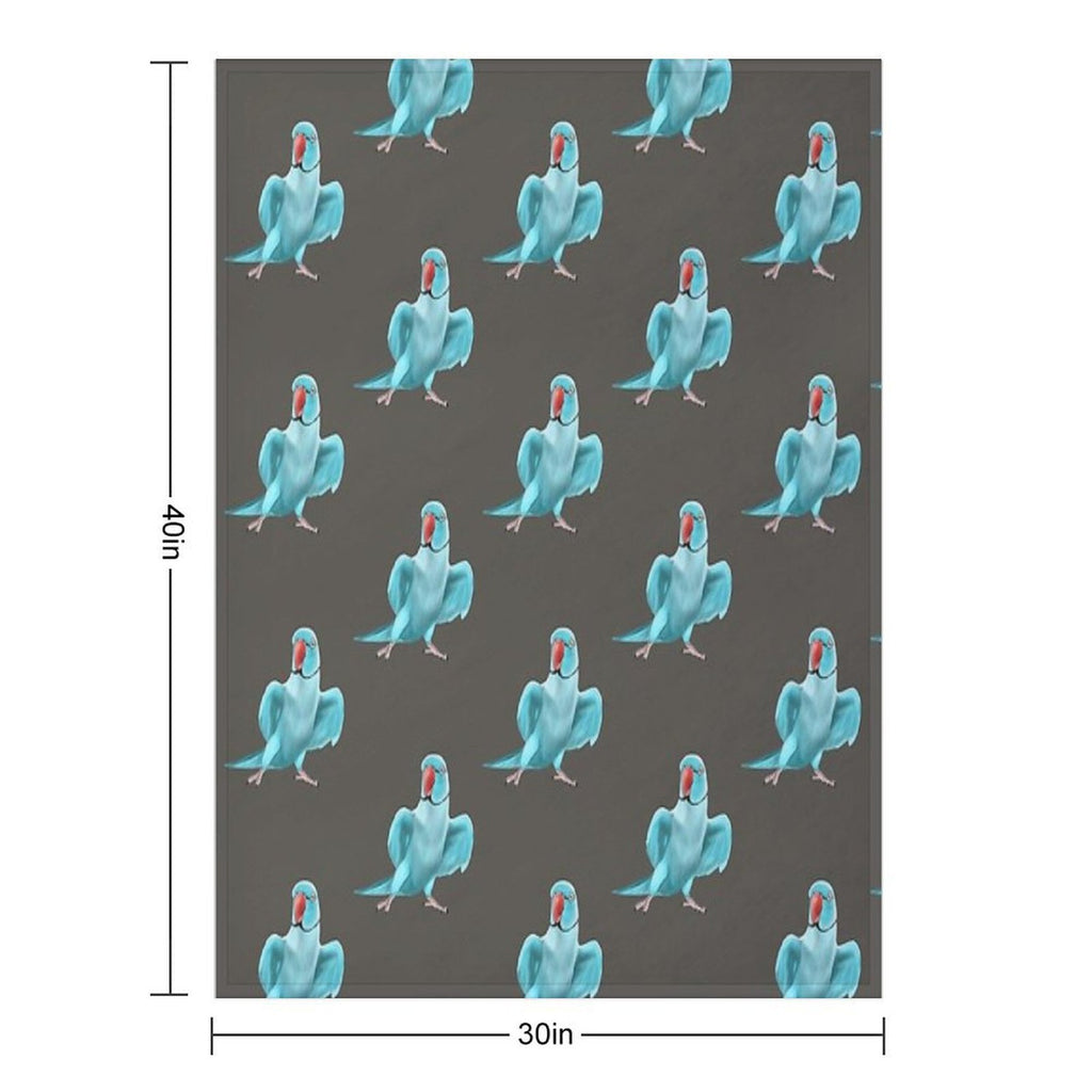 Blue Indian Ringneck Parrot Durable Throw Blanket