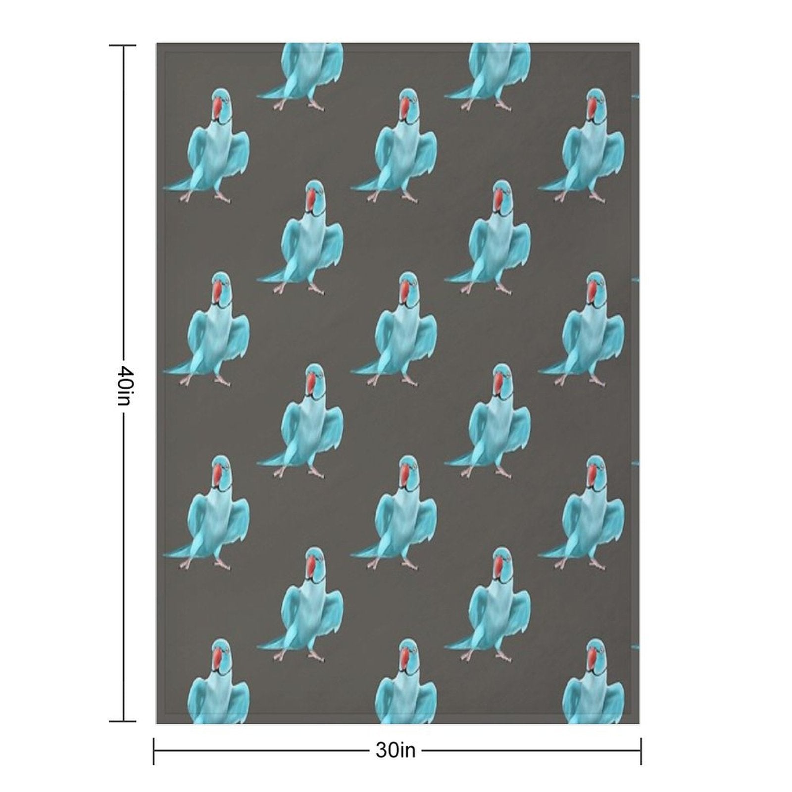 Blue Indian Ringneck Parrot Durable Throw Blanket