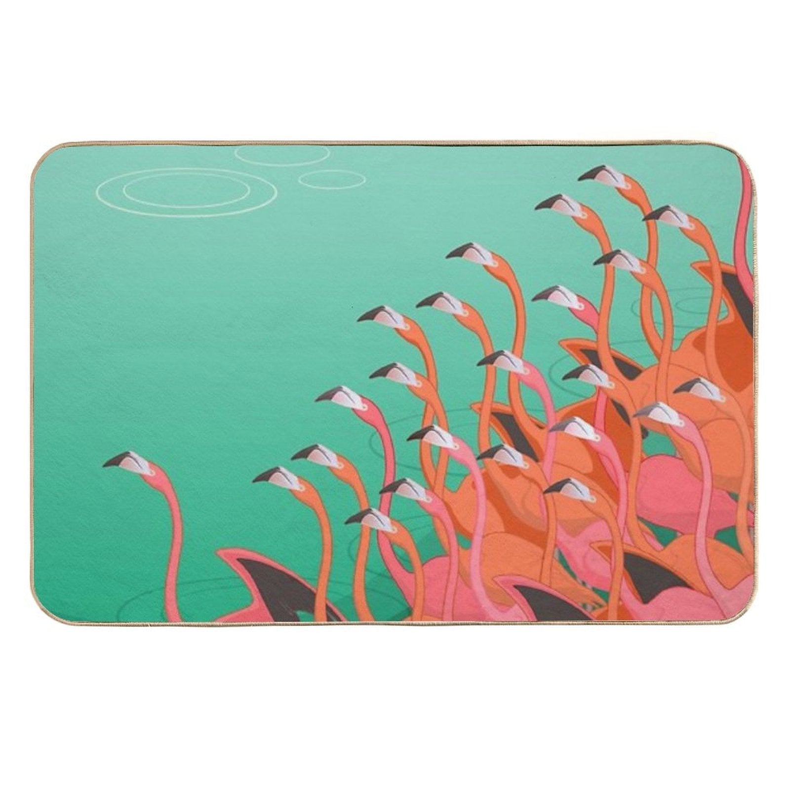 Fresco of The Flamingoes  Easy Maintenance Bath Mat