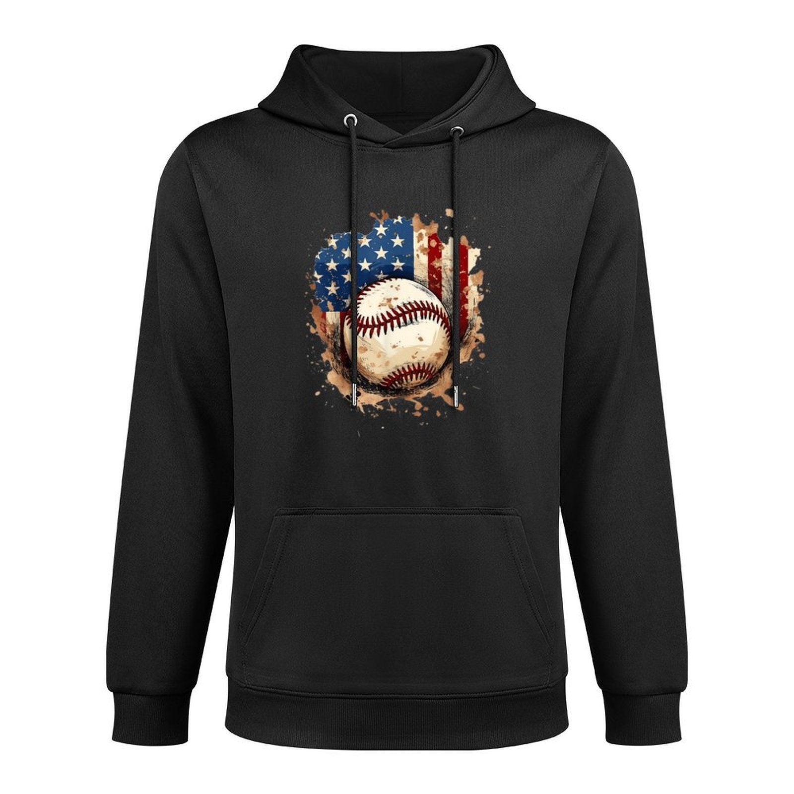 Patriotic Baseball 4th Of July Men USA American Flag Boys Breathable Fabric Hoodie