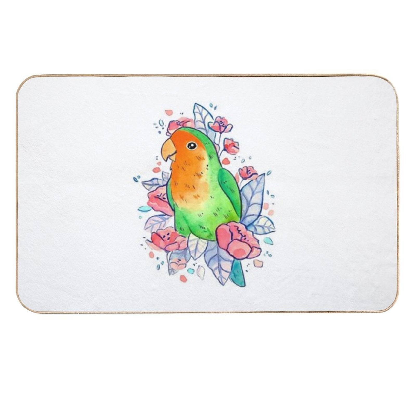 Flowery Lovebird Durable Bath Mat