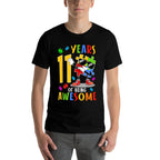 11 Years Of Being Awesome Birthday Dabbing Autism Puzzle  Stretchy T-Shirt