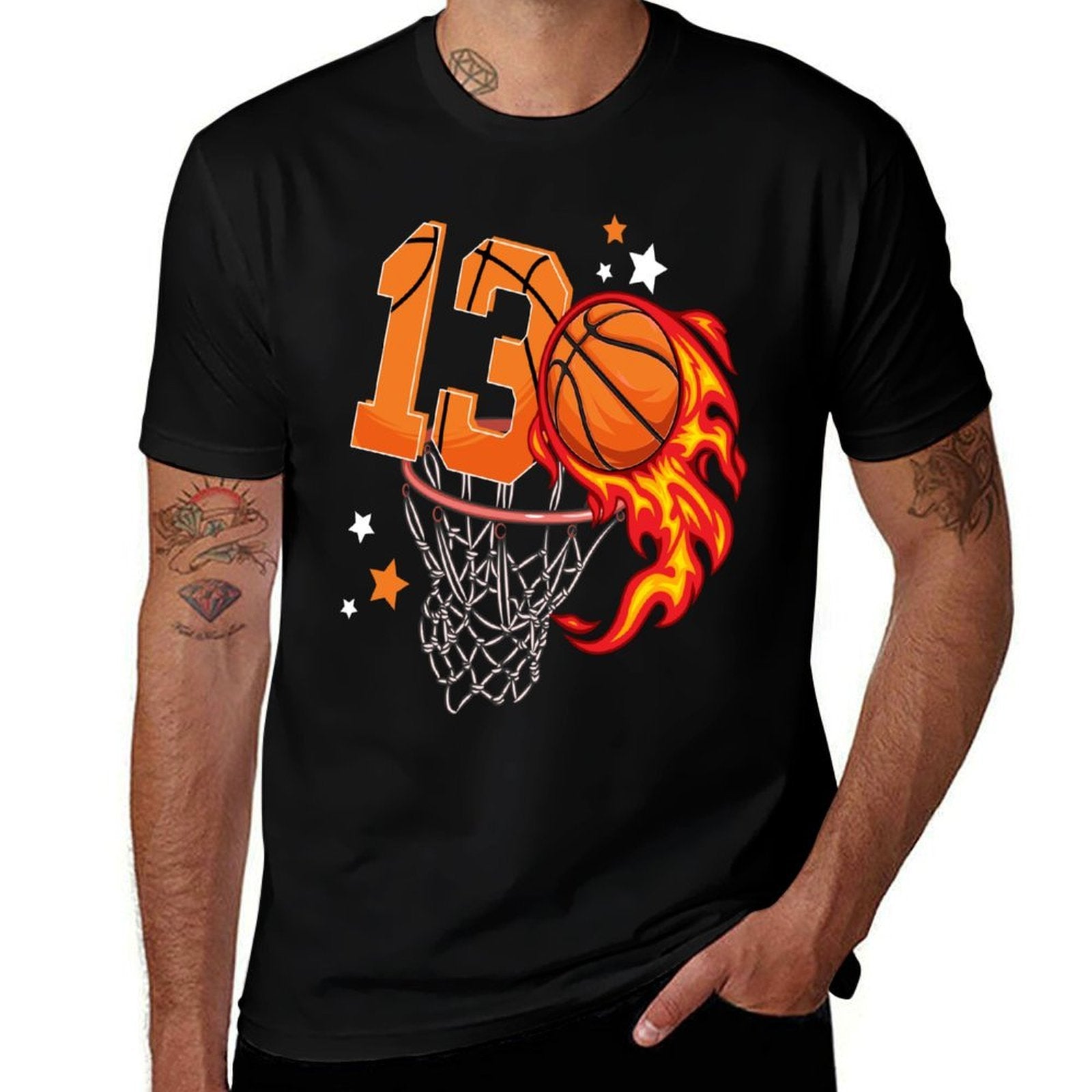 13th Birthday Basketball Thirteen Year Old Basketball Boy  Versatile T-Shirt