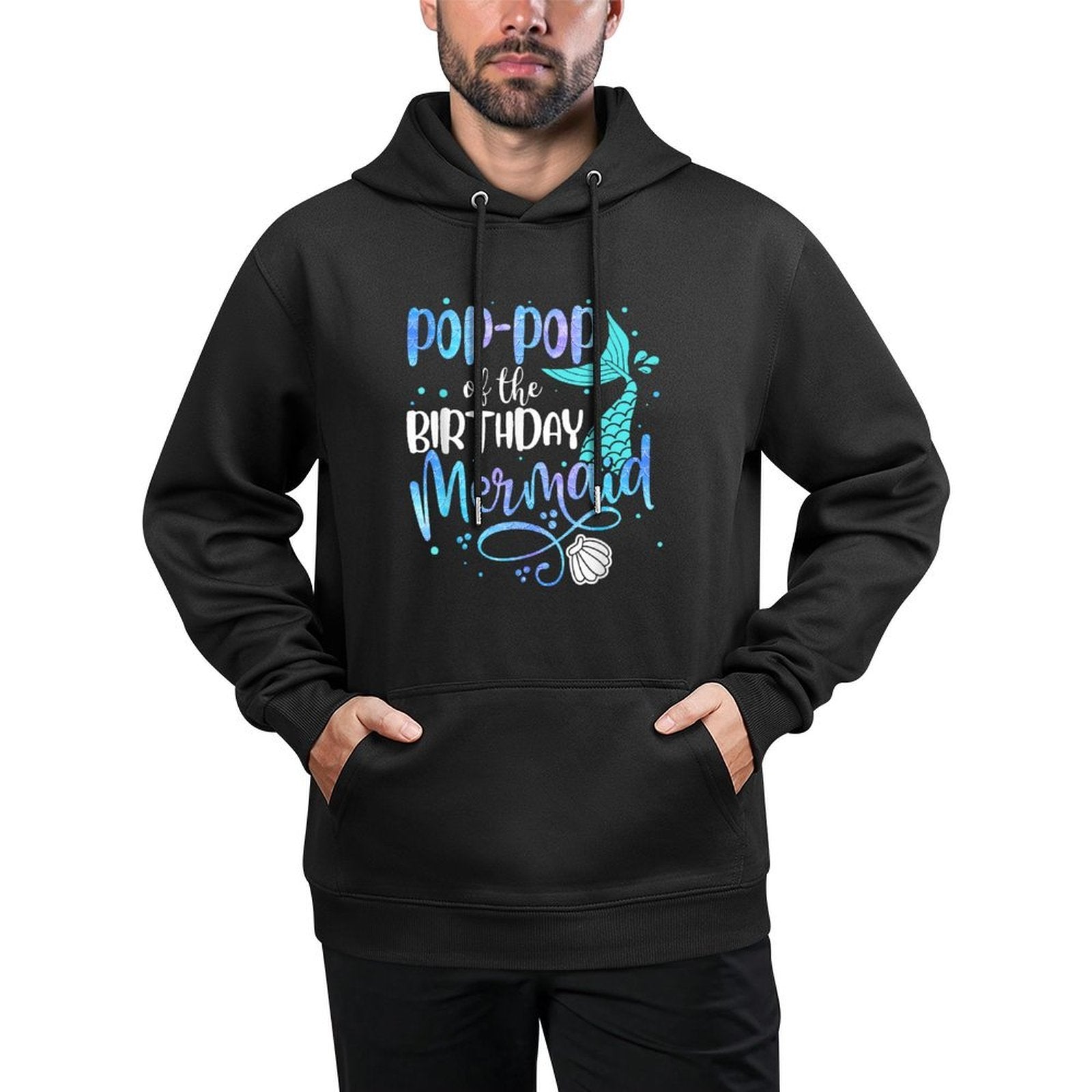 Pop-Pop Of The Birthday Mermaid Family Matching Party Squad Layering Staple Hoodie
