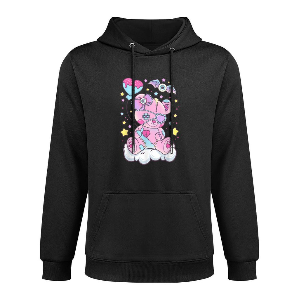 Kawaii Pastel Goth Cute Scary Bear Kangaroo Pocket Hoodie