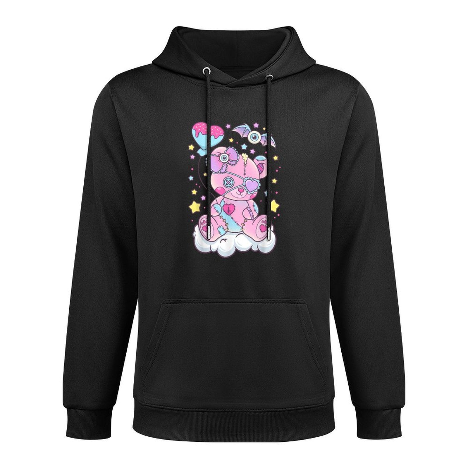 Kawaii Pastel Goth Cute Scary Bear Kangaroo Pocket Hoodie