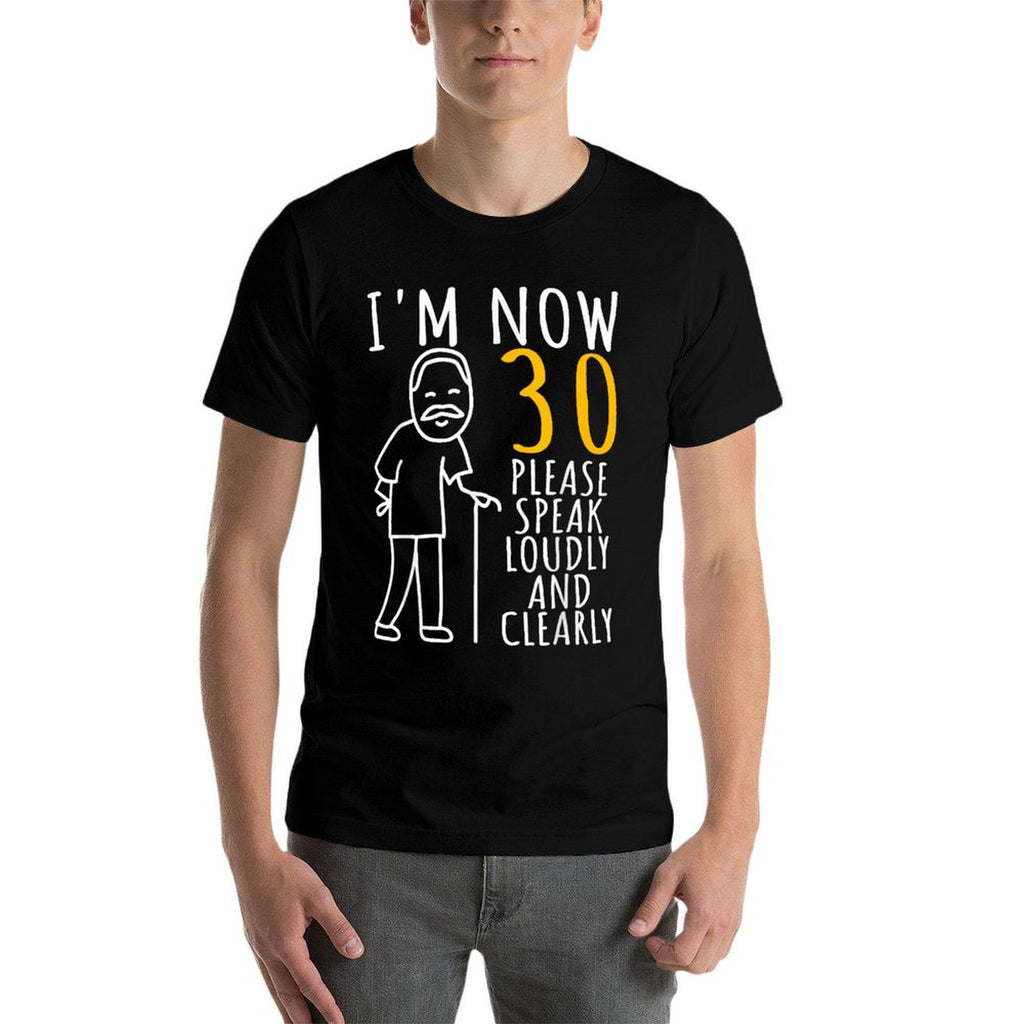 30th Birthday For Him  I&#39;m Now 30 Years Old  Cool BDay  Ribbed Collar T-Shirt