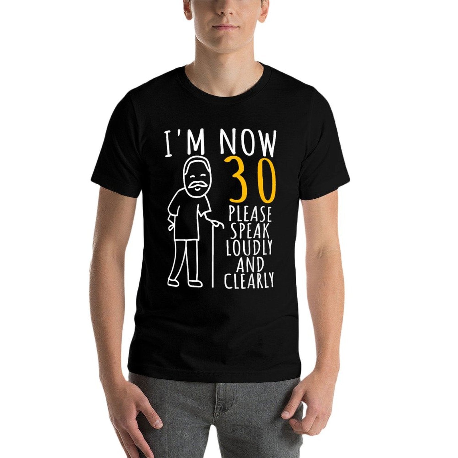 30th Birthday For Him  I&#39;m Now 30 Years Old  Cool BDay  Ribbed Collar T-Shirt