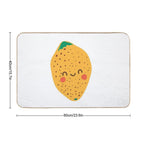 Lemon. Cute Fruit in Flat, Minimalistic Style  Stain-Proof Bath Mat