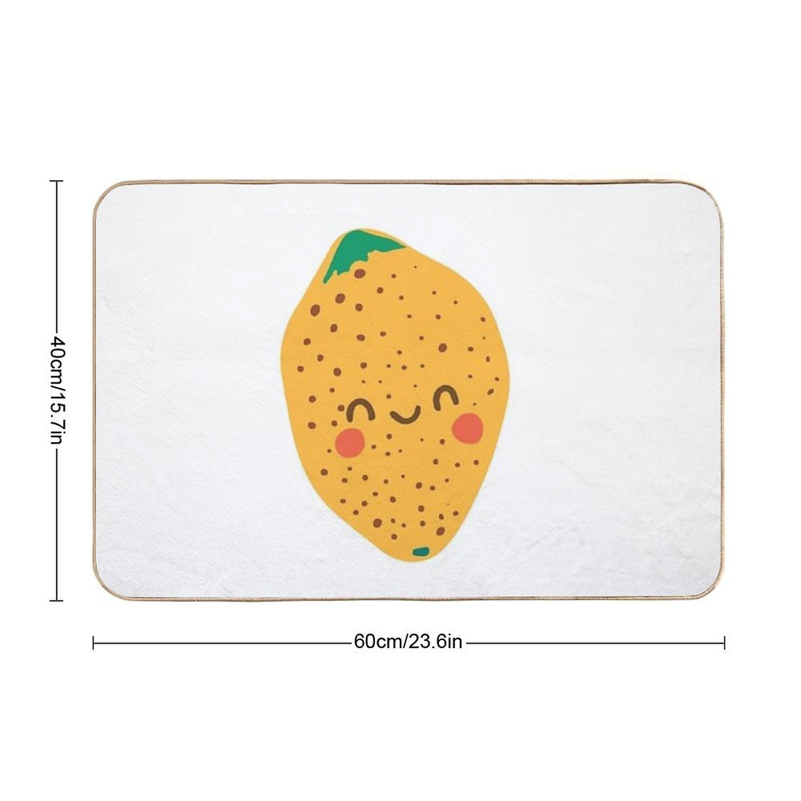 Lemon. Cute Fruit in Flat, Minimalistic Style  Stain-Proof Bath Mat