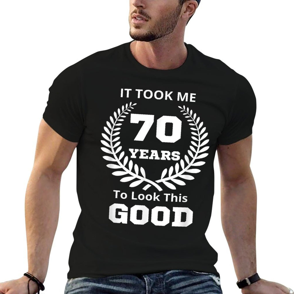 It Took Me 70 Years To Look This Good Funny 70th Birthday  Oversized Silhouette T-Shirt