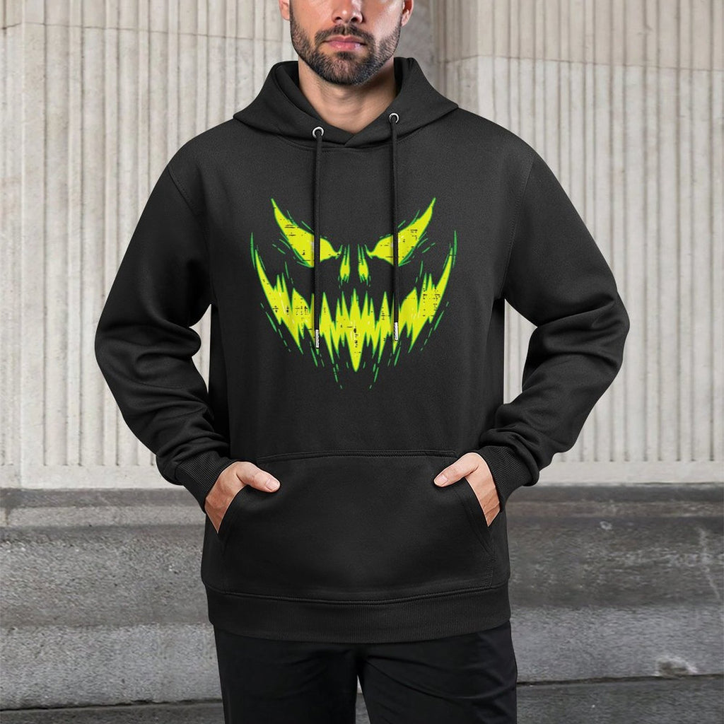 Scary Pumpkin Jack O Lantern Face Halloween Men Boys Kids Versatile Streetwear Hoodie