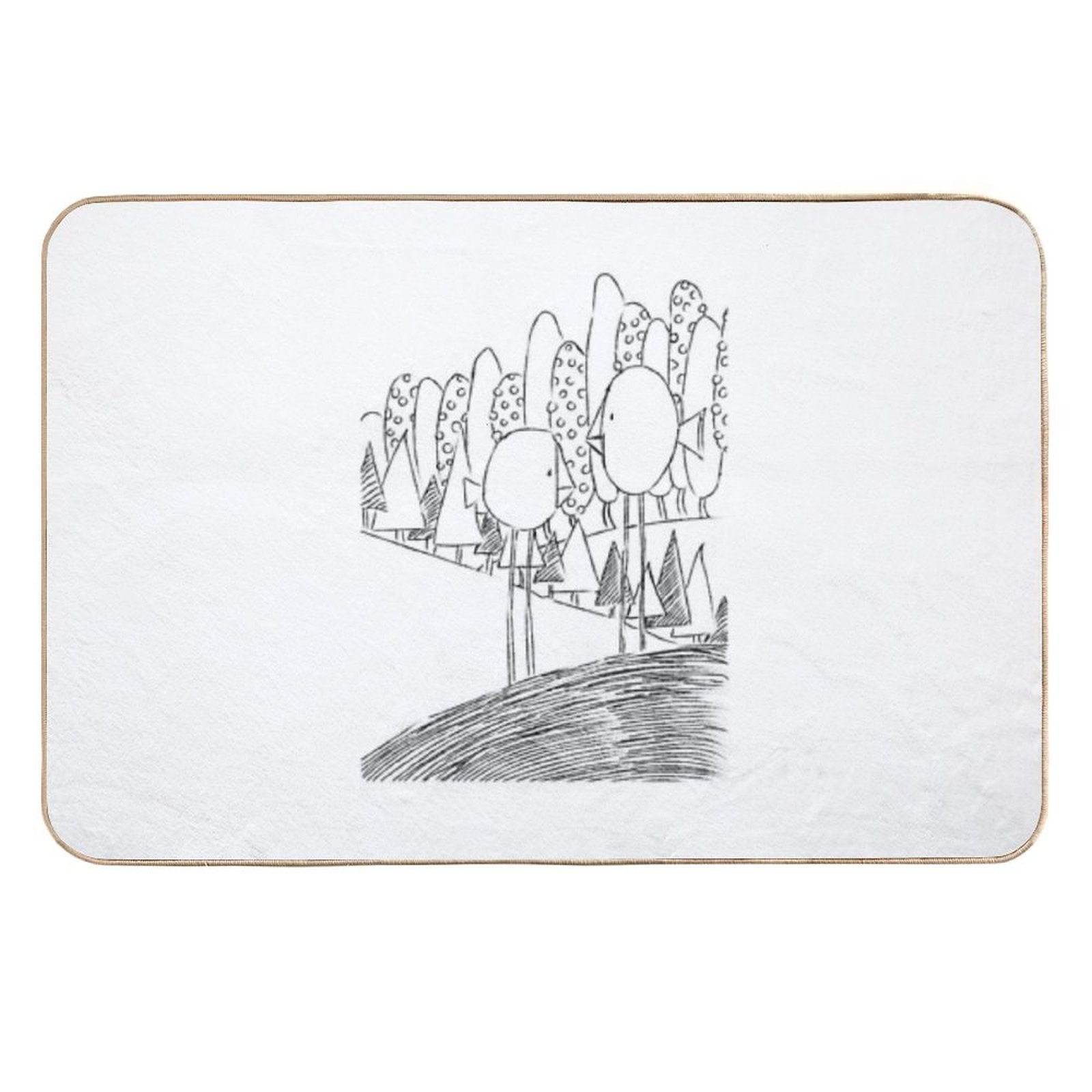 Imagine Birds with Long Legs Bw  Repositionable Bath Mat