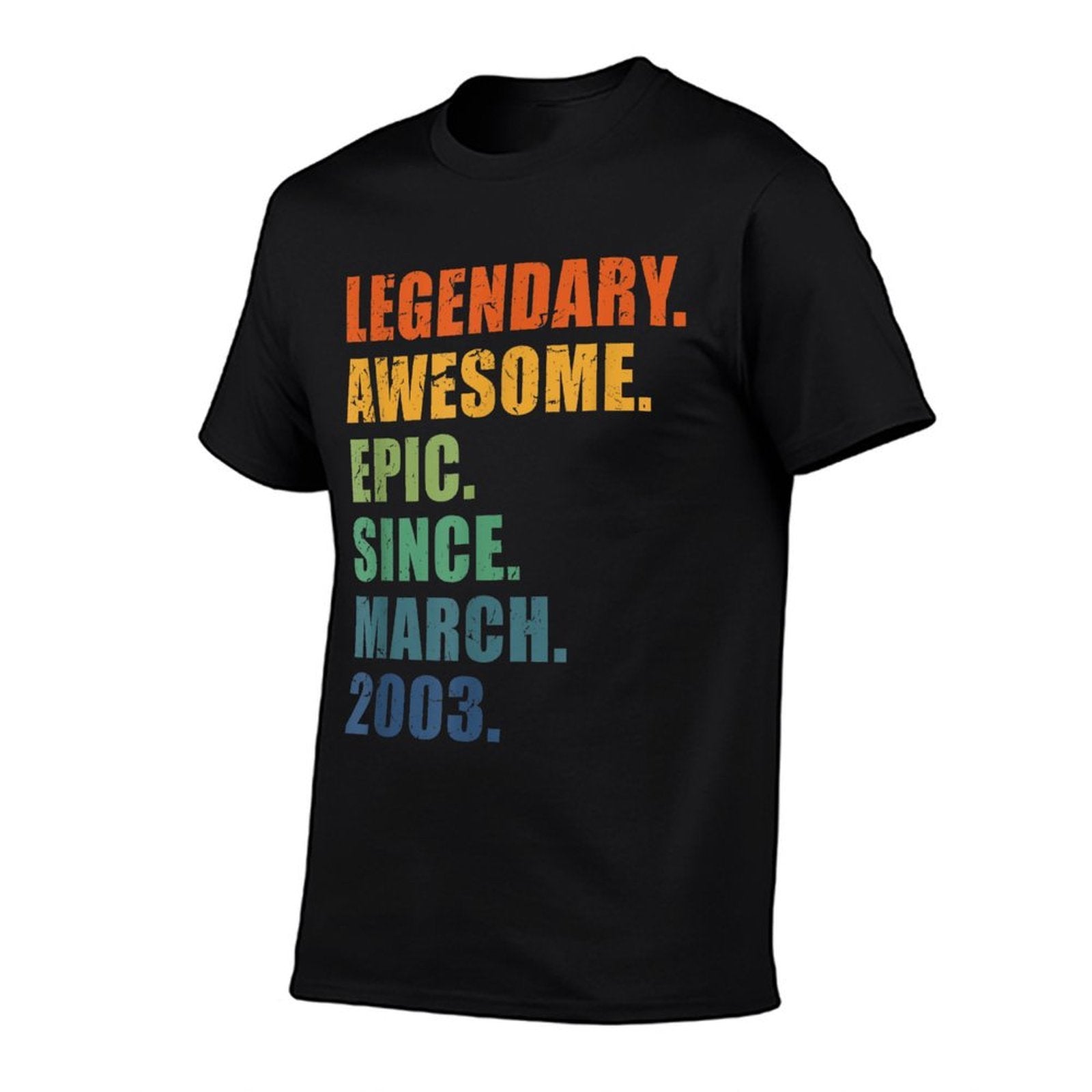 2003 March For Men Women 21 Year Anniversary 21st Birthday  Fade-proof Color T-Shirt