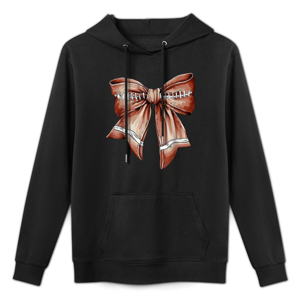 Coquette Bow Pumpkin Football Mom Girls Thanksgiving Autumn Layering Staple Hoodie