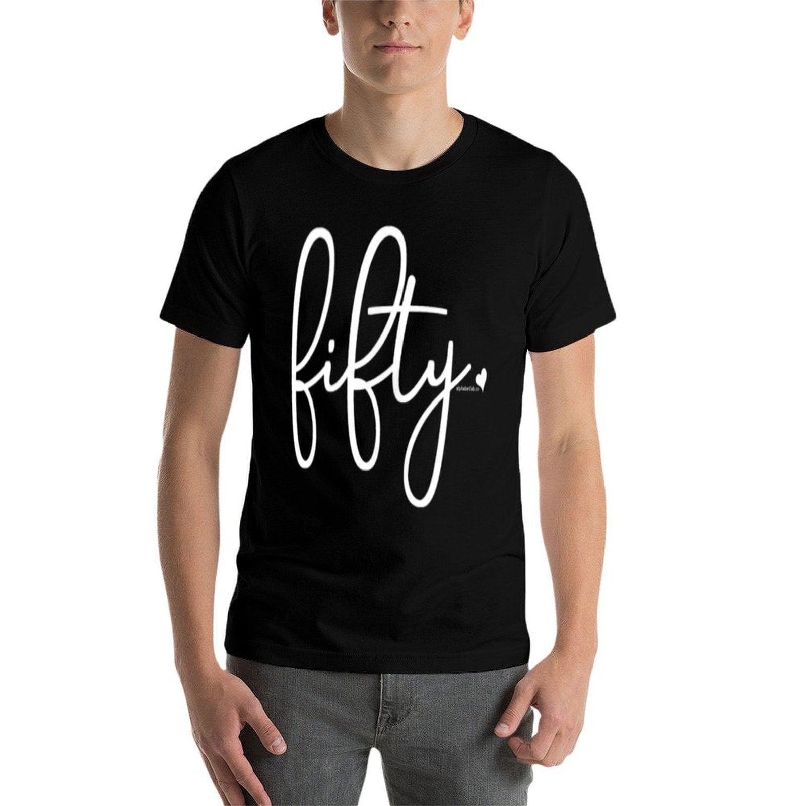 50th Birthday Gift Ideas for Her  Fifty Design Party Women  Ribbed Collar T-Shirt