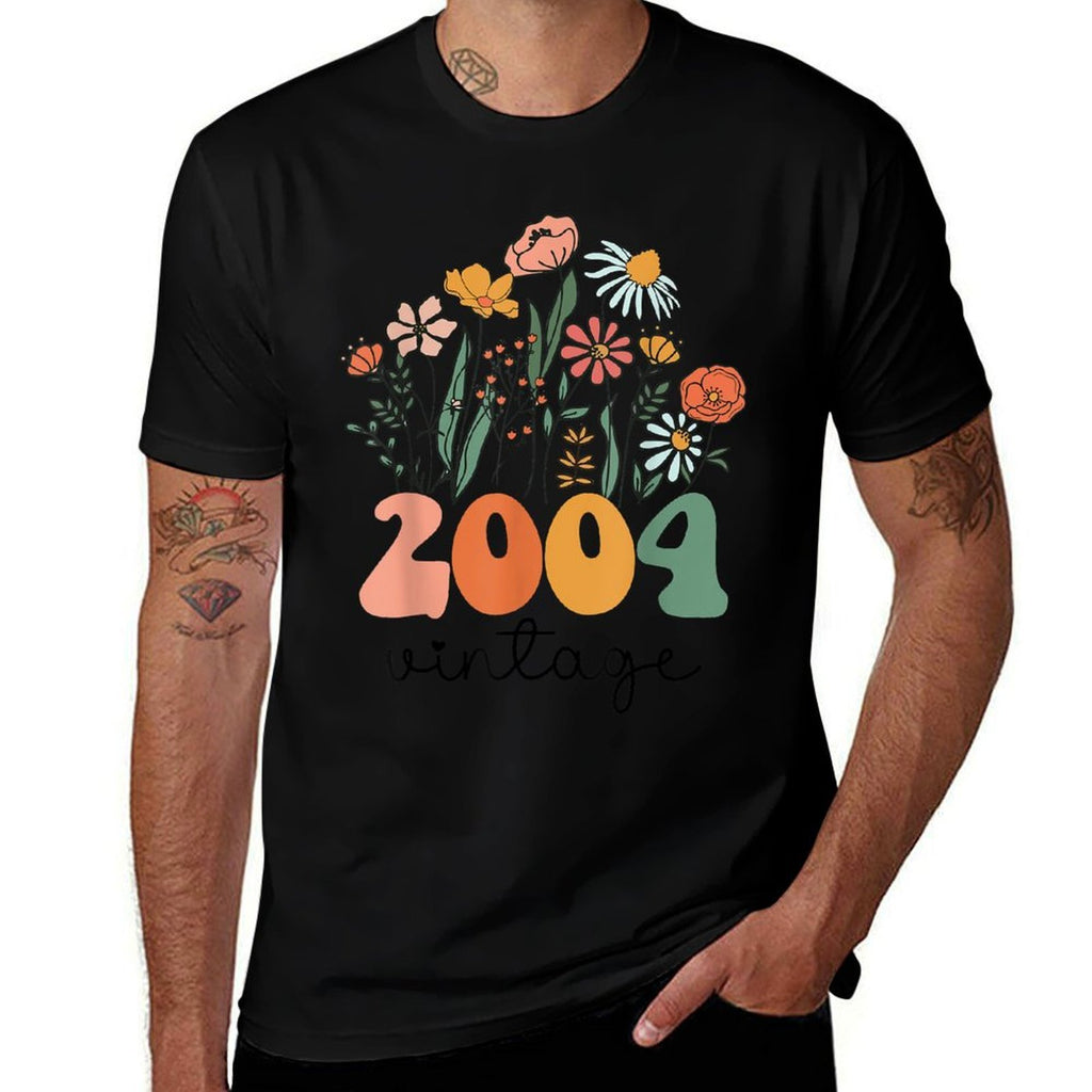 21 Years Old Vintage 2004 21st Women Birthday Wildflower  Tagless Design T-Shirt