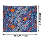Authentic Aboriginal Art - The Journey Blue Tapestry