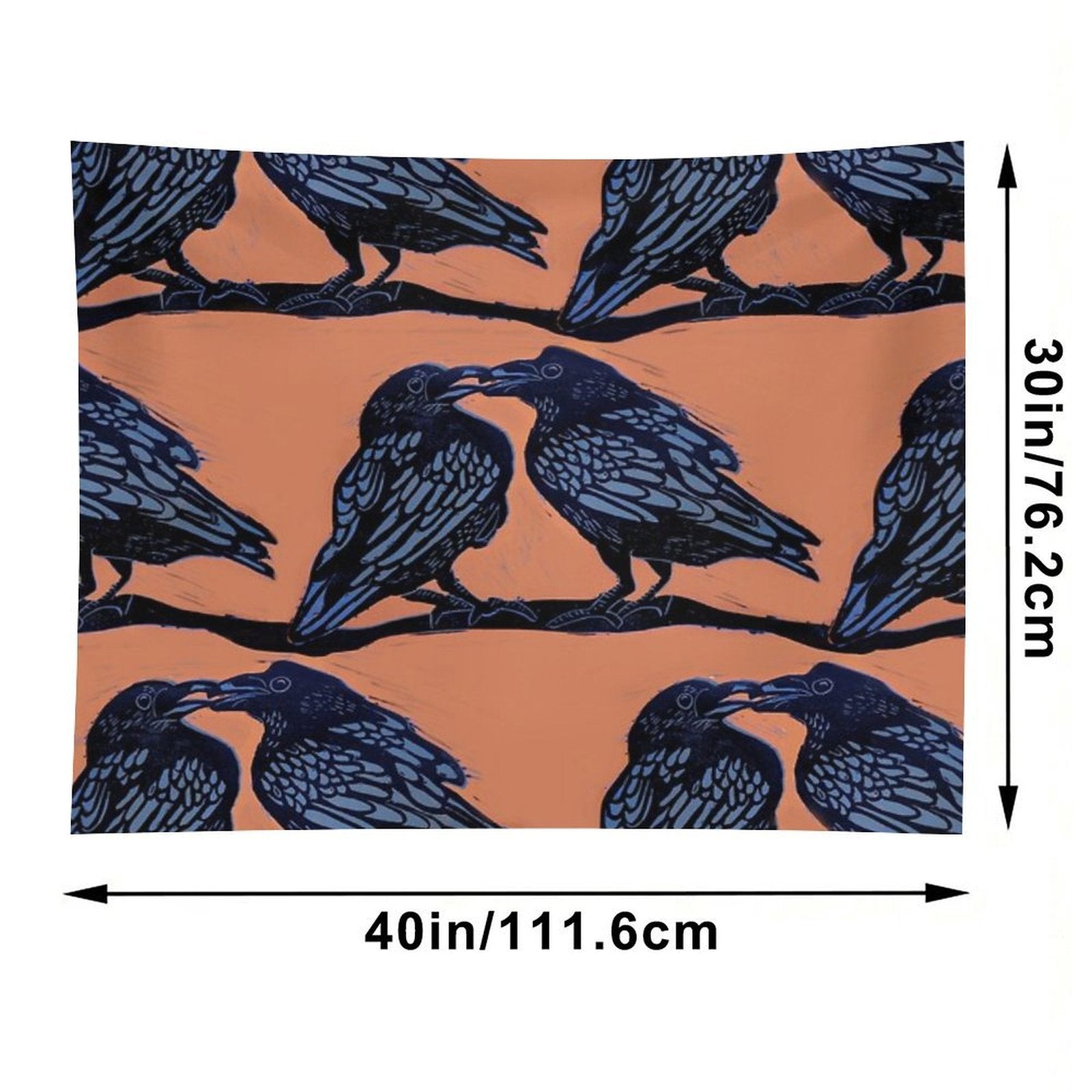 Orange Crows Tapestry