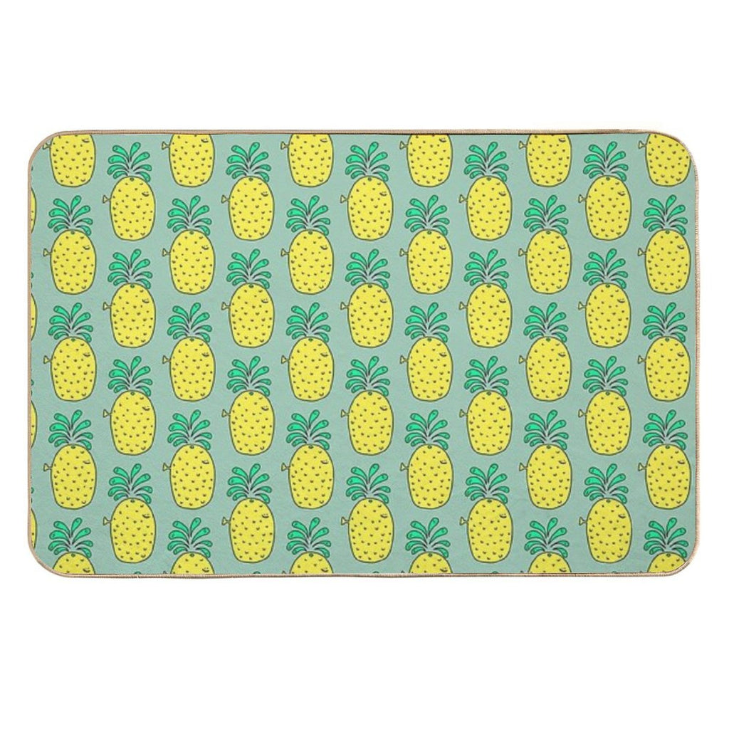Whaleapple - Cute Happy Pineapple  Versatile Bath Mat