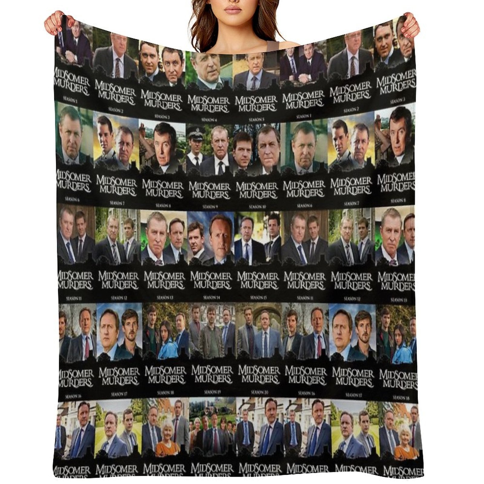 22 Seasons in Midsomer - Pattern Travel-friendly Throw Blanket