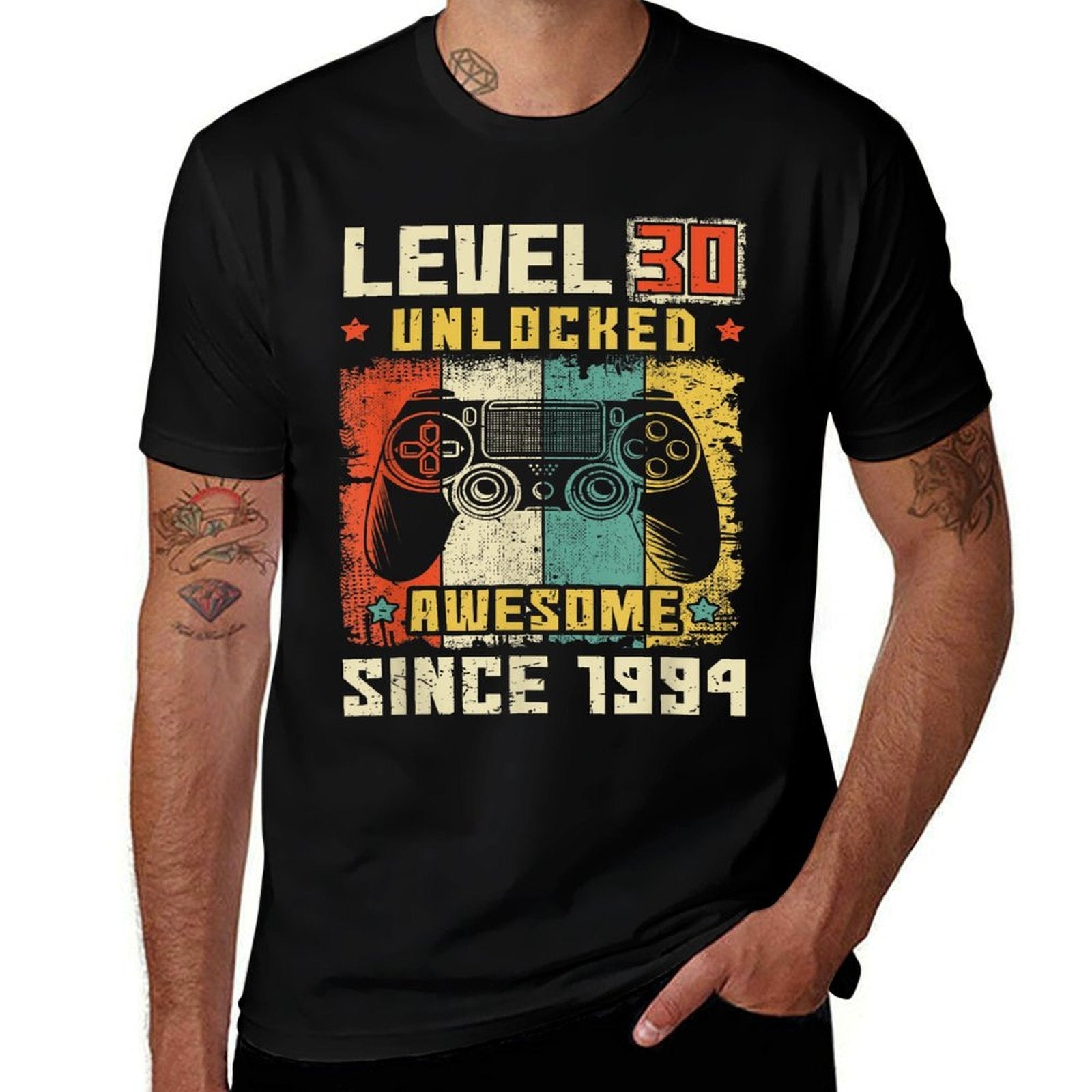30 Birthday Decorations Gamer Men Video 1994 30th Birthday  Cotton T-Shirt