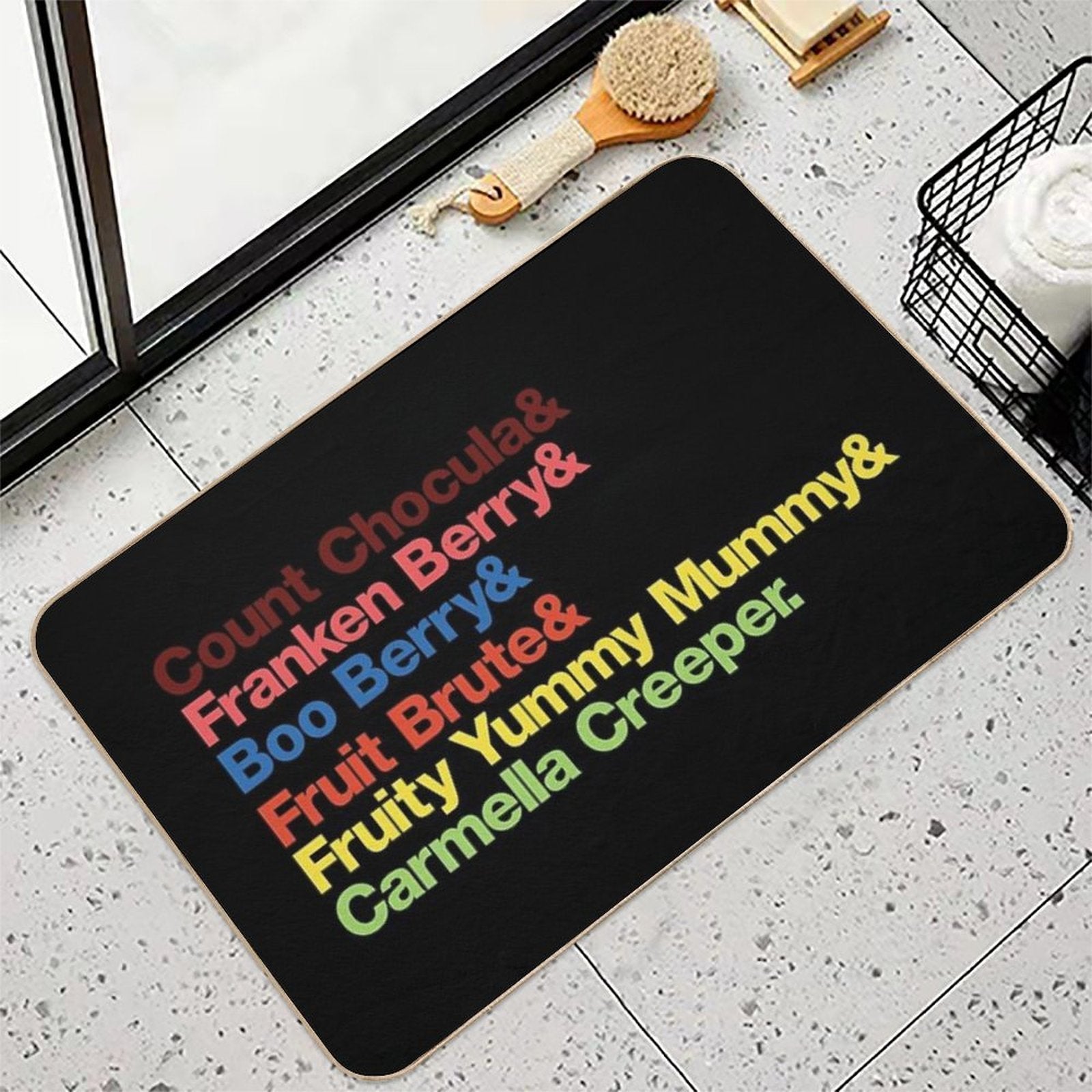 Monster Cereal Mash  Fade-Resistant Bath Mat