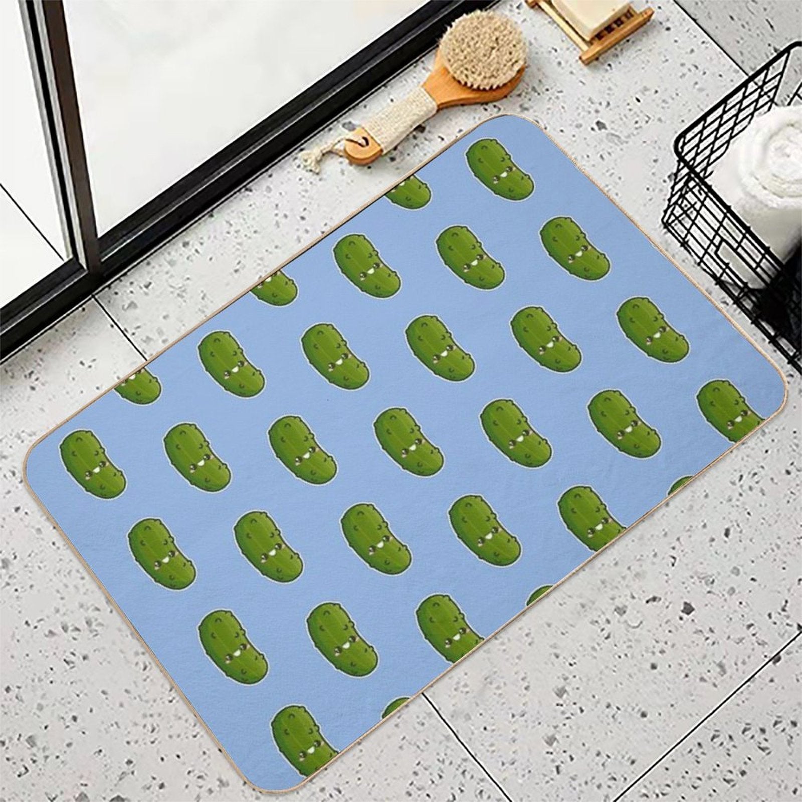Kawaii Pickle  Easy Maintenance Bath Mat
