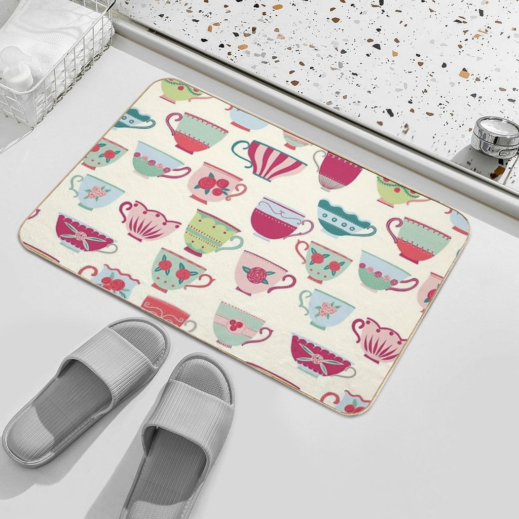 China Teacups  Repositionable Bath Mat