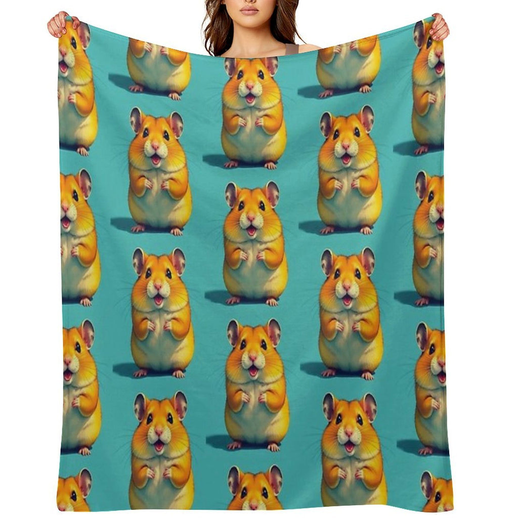 Cute Hamster Easy Care Throw Blanket