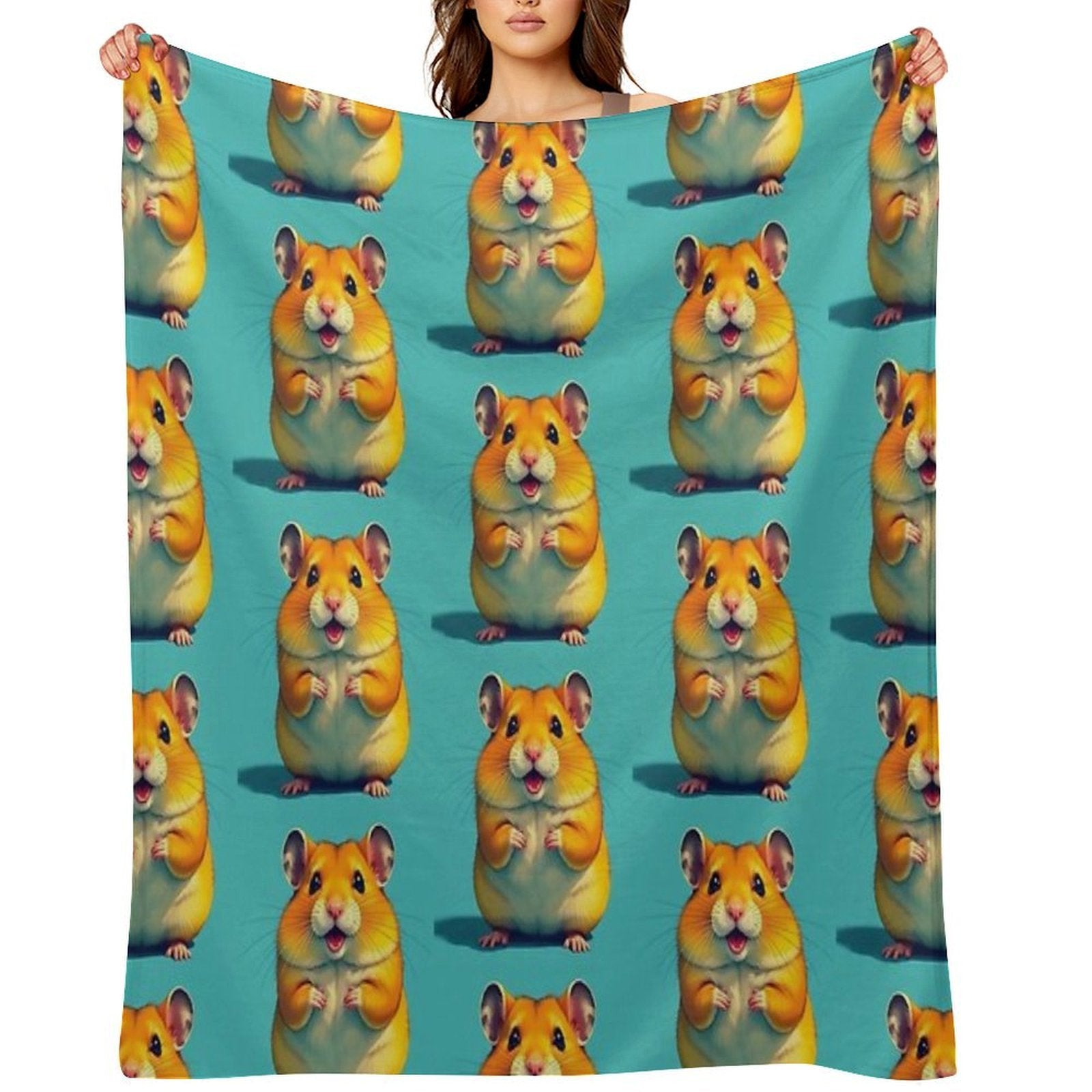 Cute Hamster Easy Care Throw Blanket