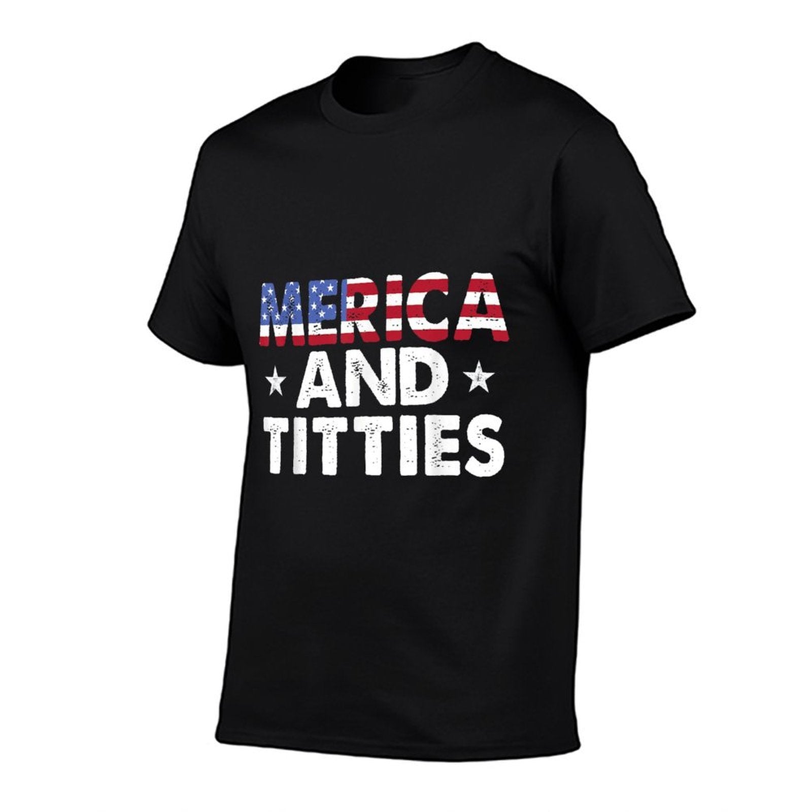 America And Titties 4th of July Funny America  Soft T-Shirt