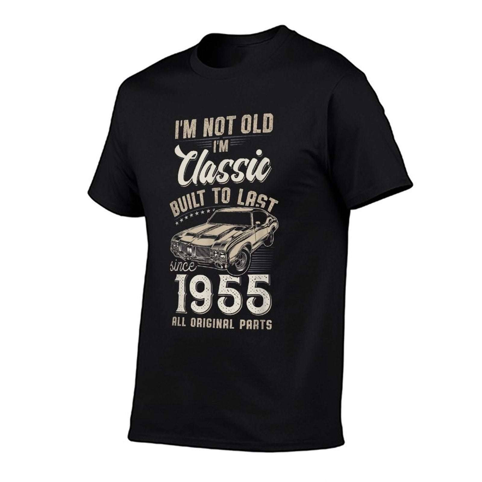 70th Birthday Born in 1955 Classic Car  Rolled Sleeves T-Shirt