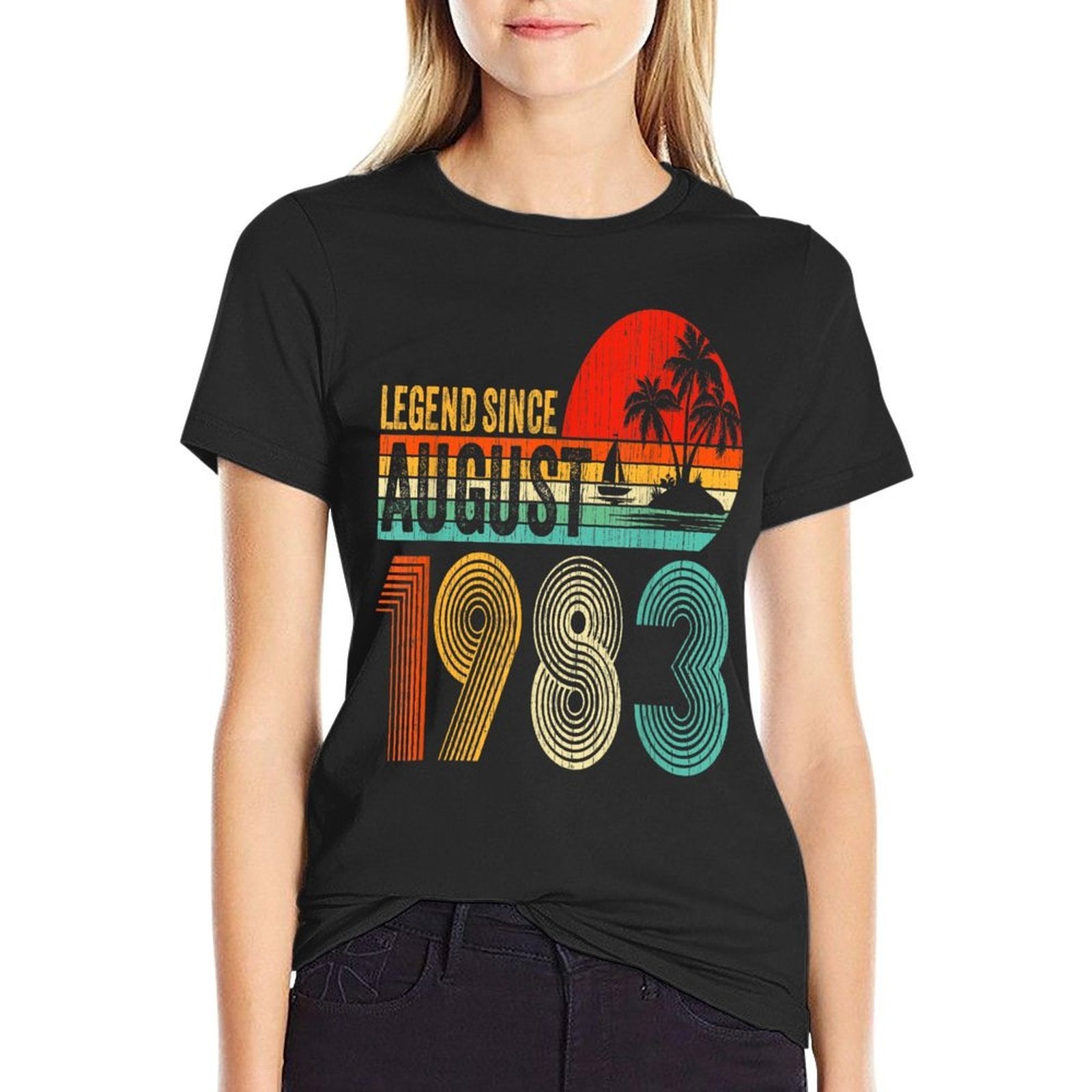 40 Year Old Vintage Legend Since August 1983 40th Birthday  Polyester Blend T-Shirt