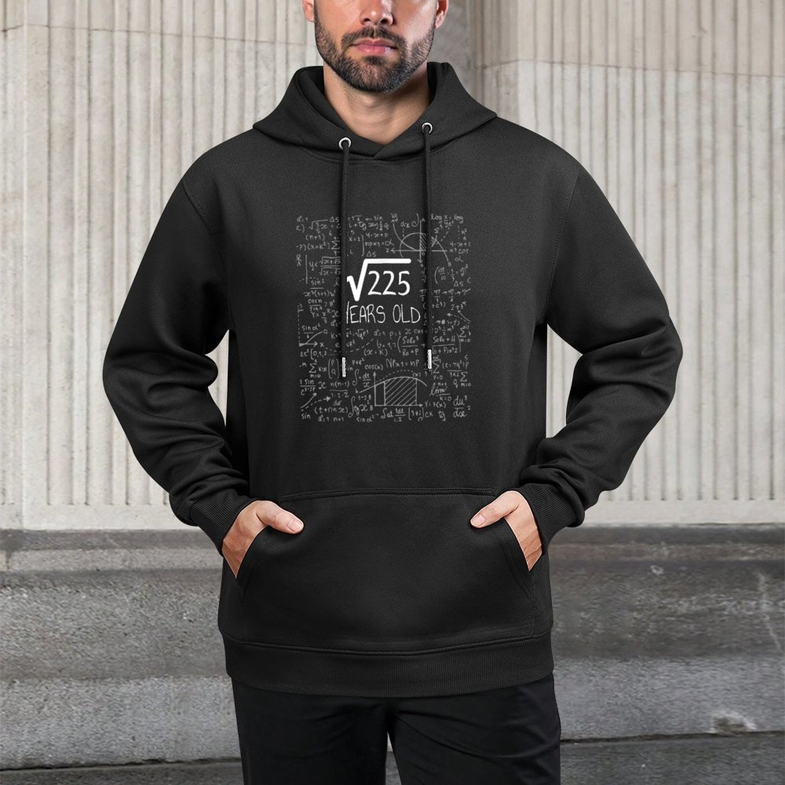 Square Root of 225 15 Years Old, 15th Birthday Colorfast Hoodie