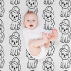 Dog with Baseball Hat Compact Throw Blanket