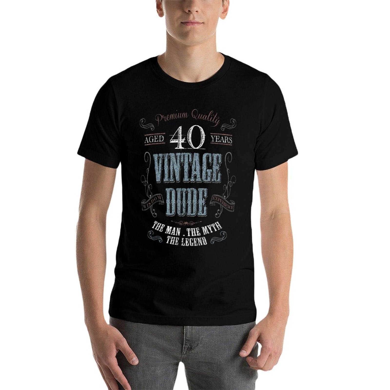 40th Birthday Idea for Vintage Dude 40 Years Old  Relaxed-fit T-Shirt