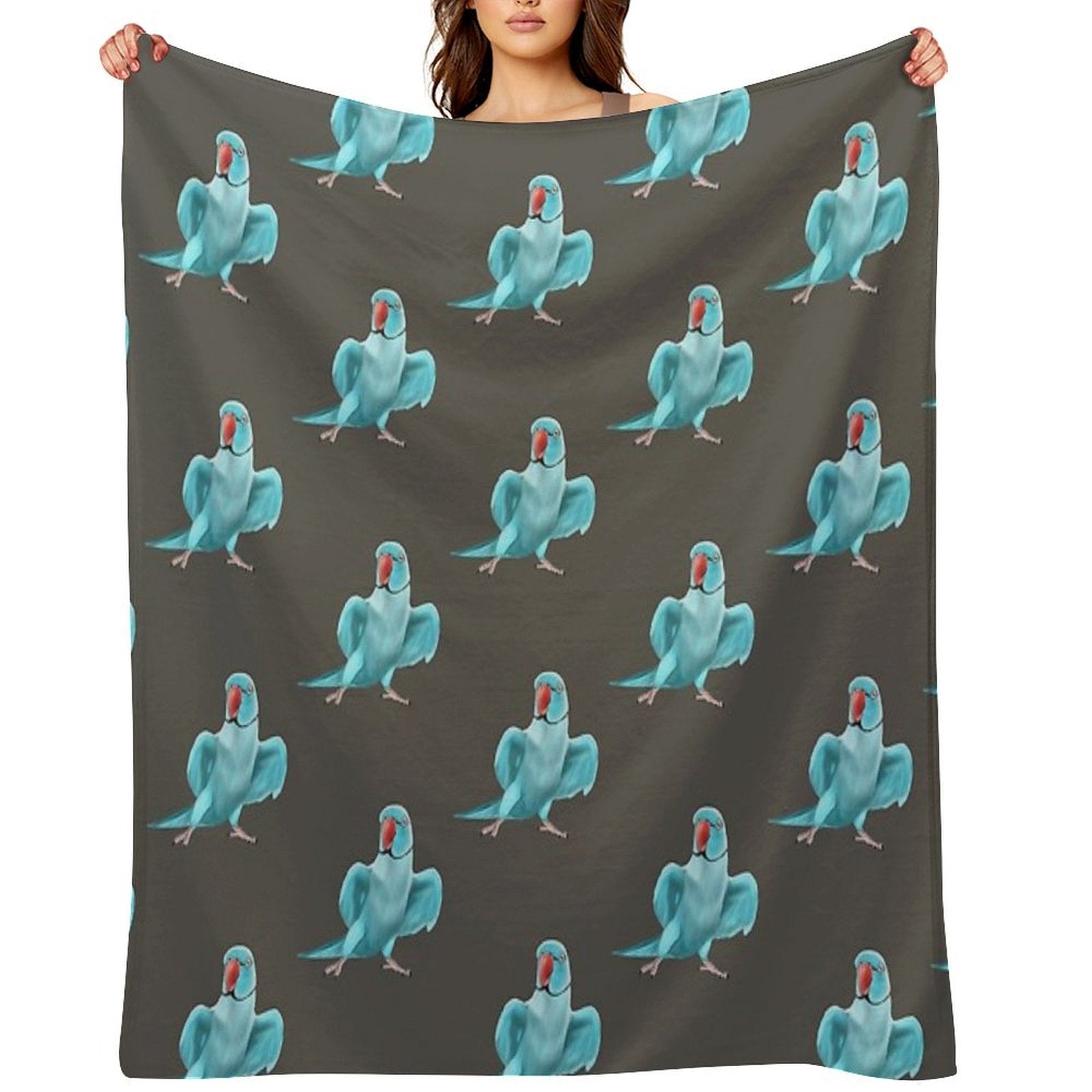 Blue Indian Ringneck Parrot Durable Throw Blanket