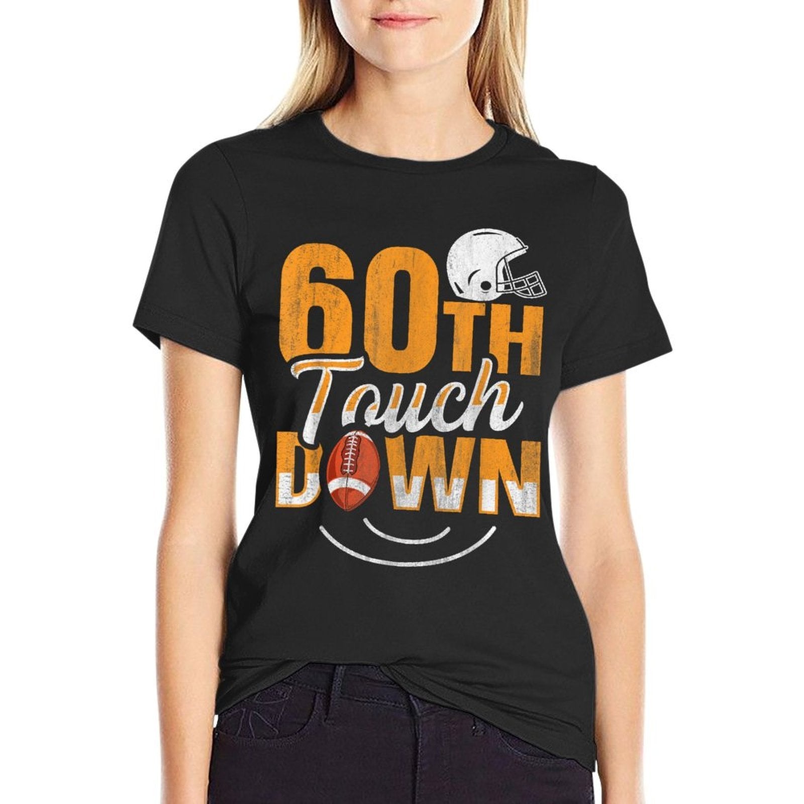 60th Touch Down 60 Years Old Football Player 60th Birthday  Quick-drying T-Shirt