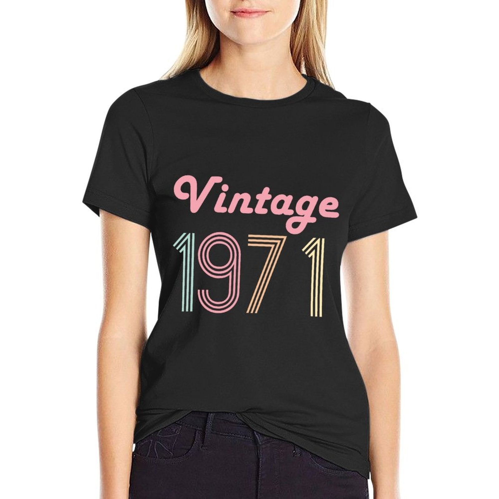 50th Birthday Gift for Her 50 Year Old Women Vintage 1971 Sweatshirt  Cotton T-Shirt