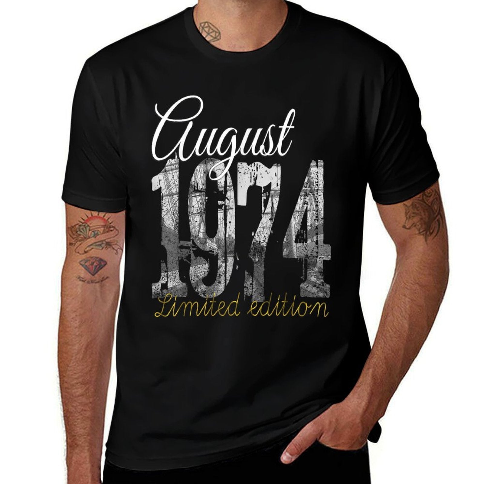 August 1974 - 50 Year Old 1974 50th Birthday Gift  Relaxed-fit T-Shirt