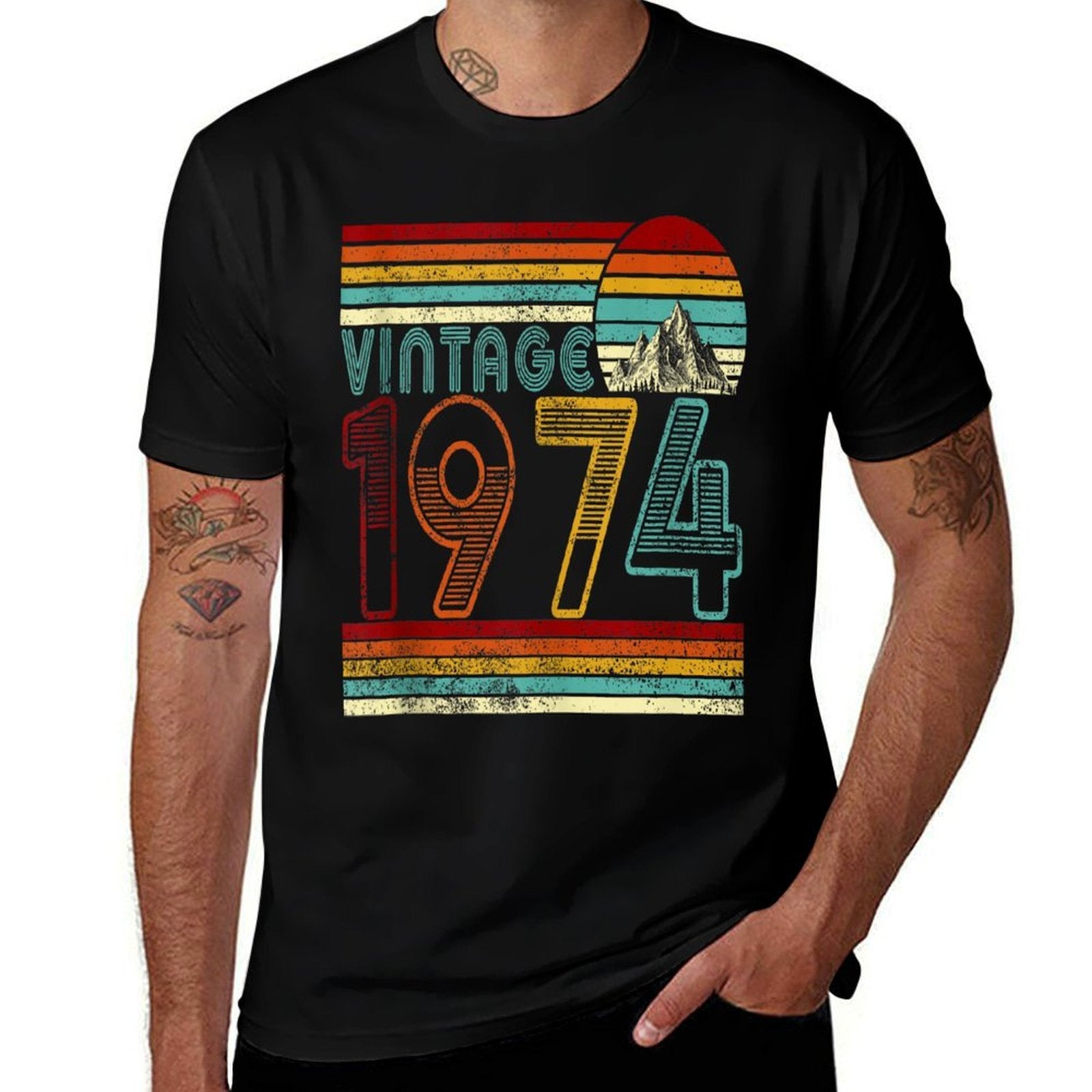 50 Years Old Vintage 1974 50th Birthday Gifts For Men Women  Oversized Silhouette T-Shirt