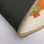 Thanksgiving Owl in Turkey Costume on Pumpkins  Absorbent Bath Mat