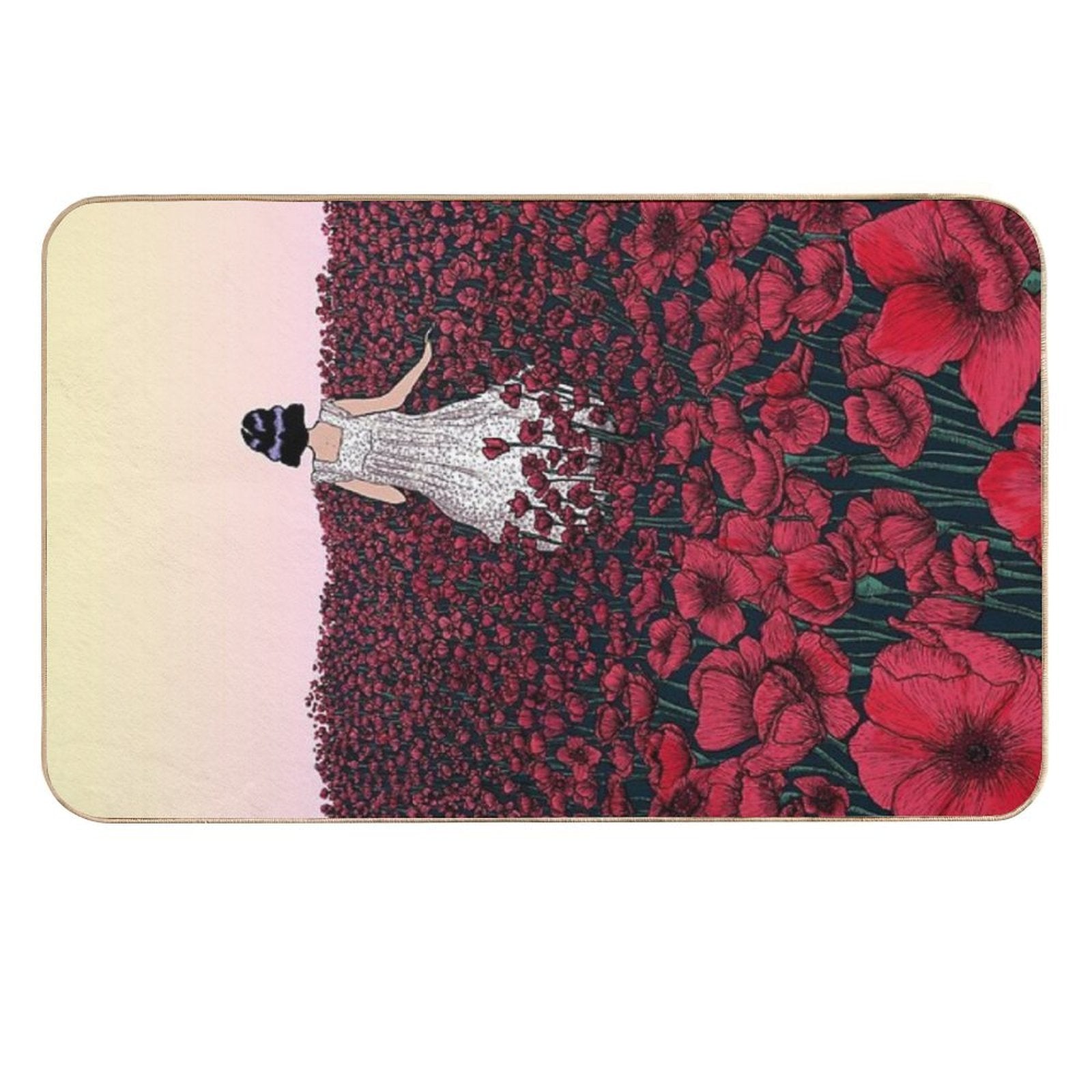 Field of Poppies  Coloured Version  Pet-Safe Bath Mat