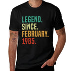 40 Years Old Legend Since February 1985 40th Birthday  Heathered Texture T-Shirt