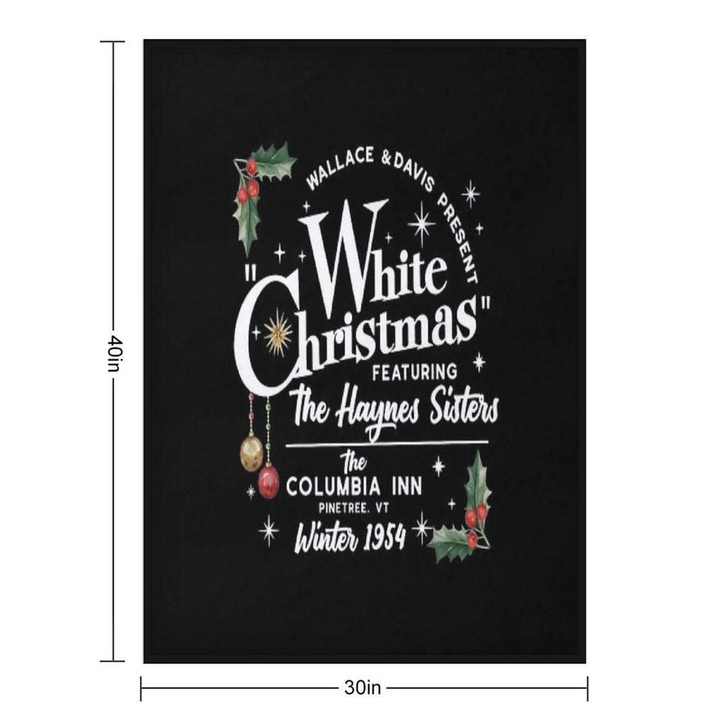 Vintage White Christmas Movie Machine-washable Throw Blanket
