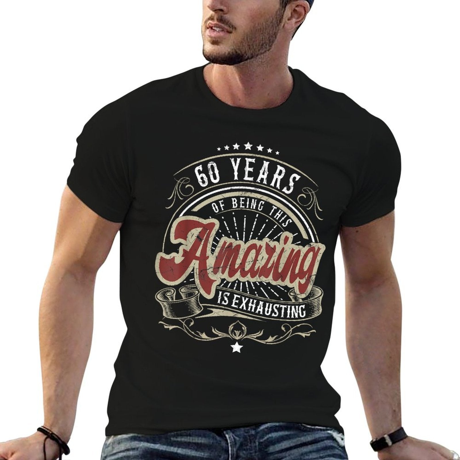 Amazing 60th Birthday Decorations Funny 60th Birthday Gifts  Stretchy T-Shirt